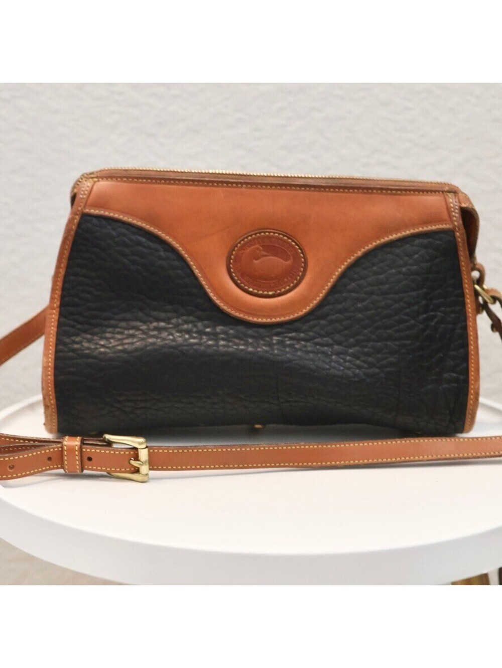 Dooney & Bourke Vintage All Weather Leather Crossbody Bag Black Tan